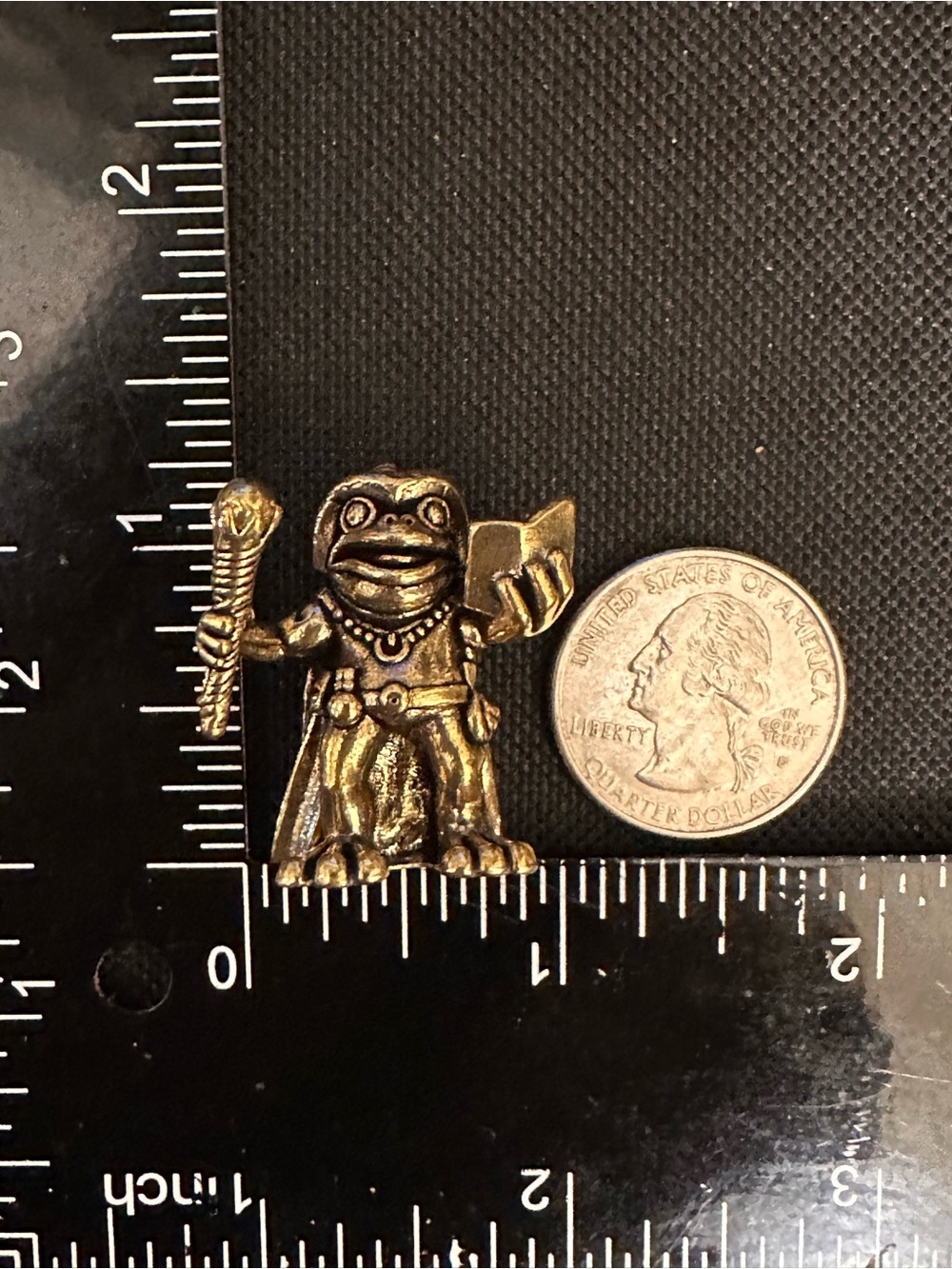 Brass Frog Wizard Figurine - Mini Brass Collectible Figurine - Picture 11 of 11